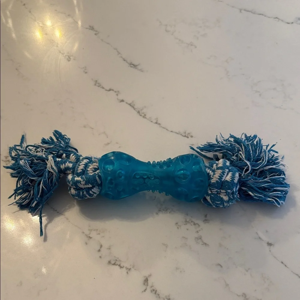 Blue Dog Chew Toy with Rope